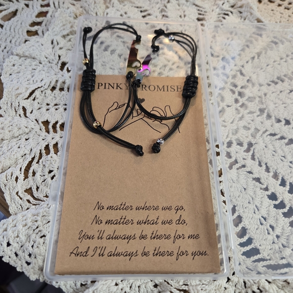 PINK Victoria's Secret Gold and Silver Heart Cutout Bracelets - Picture 2 of 3